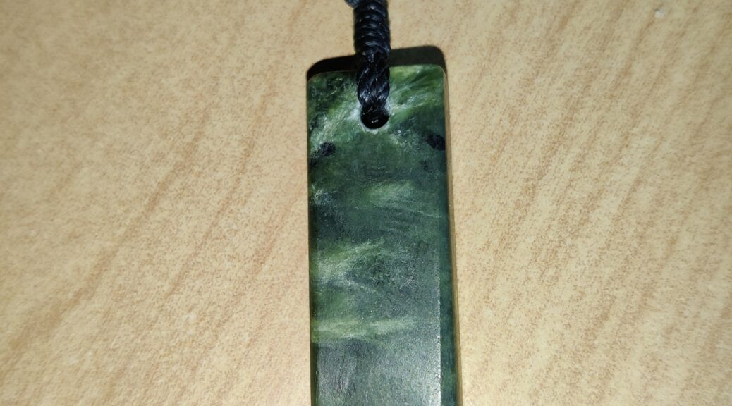 Simple pounamu necklace braided cord